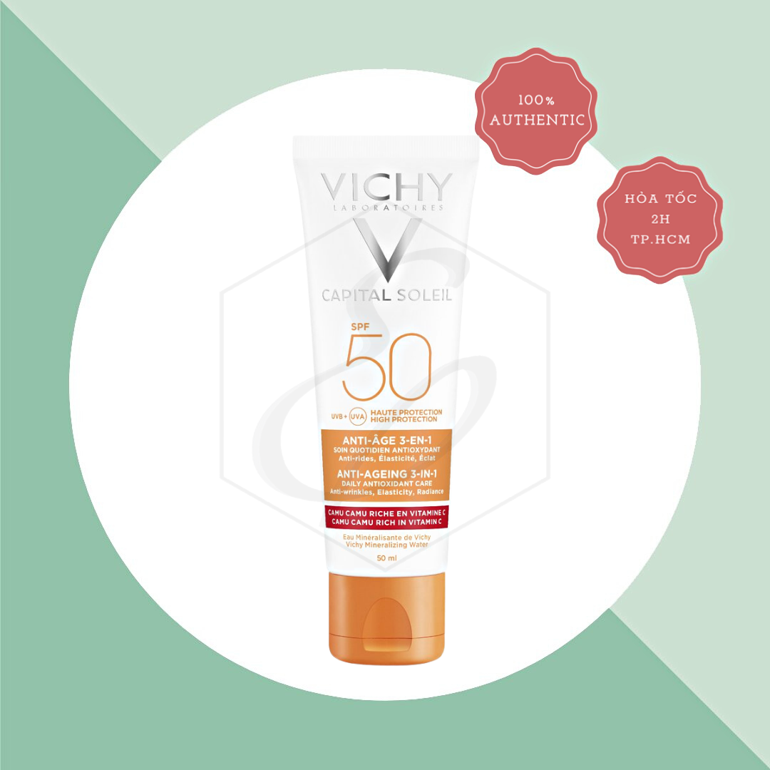 Kem Chống Nắng Chống Lão Hóa Vichy Capital Soleil Anti-Ageing 3-In-1 SPF50+ (50ml)